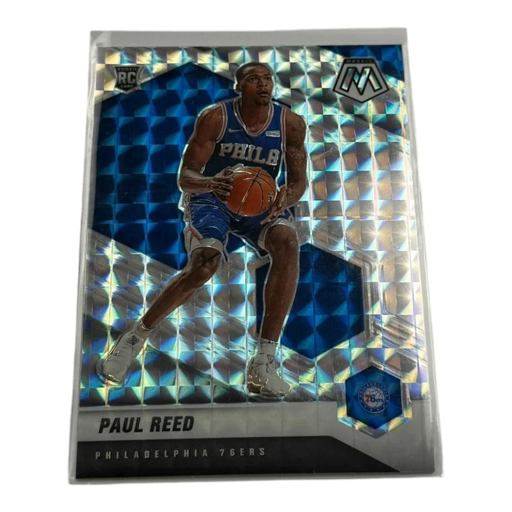 2020-21 Panini Mosaic Paul Reed Blue Genesis Prizm Rookie Card RC #245 76ers